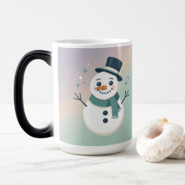 Lila Türkis Funkelnder Schneemann Verwandelnde Tas Verwandlungstasse