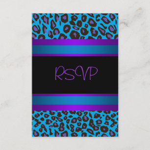 Lila Türkis Leopard Sweet 16 Geburtstagsfeier RSVP Karte