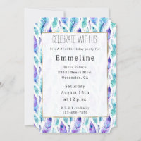 Lila Türkis Peacock Feathers