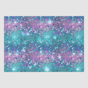 Lila Türkise Mermaid Sparkle Girly Glitz Seidenpapier
