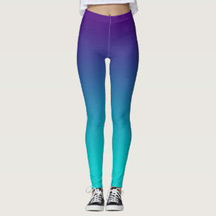 Lila türkise Ombre Fade Leggings