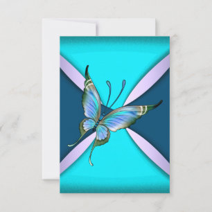 Lila Türkisfarbener Schmetterling RSVP Save the Da