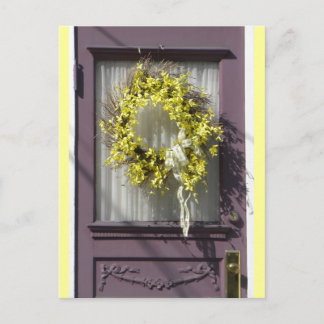 Lila Türpostkarte Postkarte