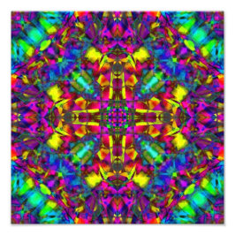 Lila Turquiose- und GelbMandala-Muster Fotodruck