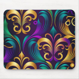 LILA TURQUOISE GOLD FLEUR DI LIS MARDI GRAS MOUSEPAD