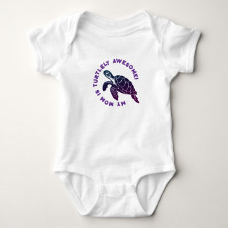 Lila Turtle-MAMA Baby Strampler