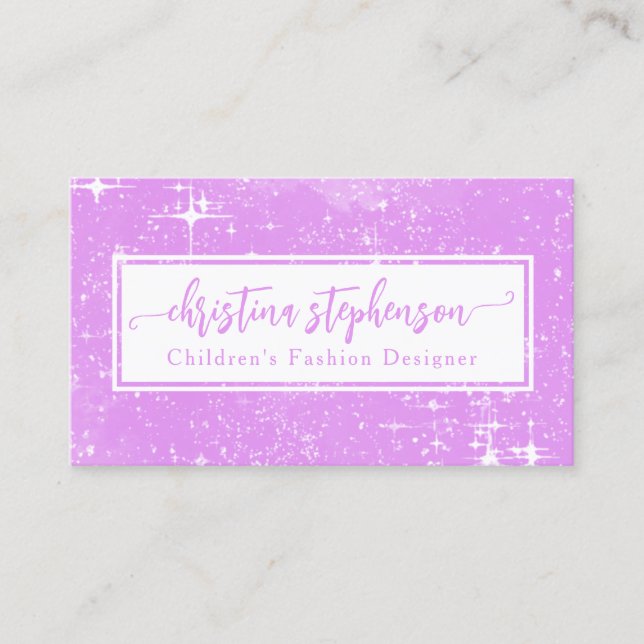Lila Twinkle Watercolor Fashion Stylist Modern Visitenkarte (Vorderseite)