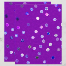Lila Twist-Polka-Punkt-Spirale 2-seitiges Schrottp