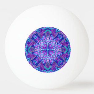 Lila u. blaues Vintages Fraktal-Kaleidoskop Tischtennisball