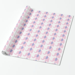Lila u. rosa Baby-Elefant-Verpackungs-Papier Geschenkpapier