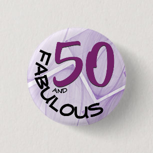 Lila u. schwarze Art 50. Geburtstag Button