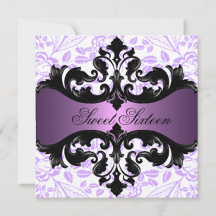 Lila u. schwarze einladung