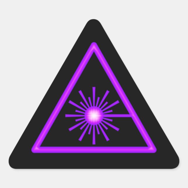 Lila u. schwarzer Laser-Symbol-Aufkleber Dreieckiger Aufkleber (Vorderseite)