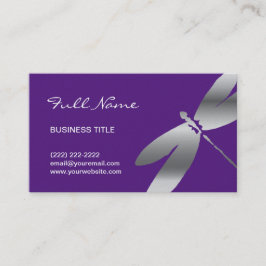 Lila u. silberne Libellen-Geschäfts-Karten Visitenkarte