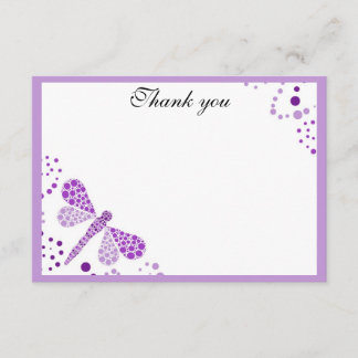 Lila u. weiße Libellen-Ebene danken Ihnen mit Dankeskarte