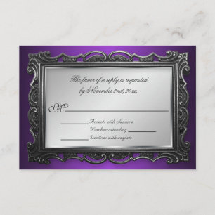 Lila UAWG-Antwortkarten für Gothic-Rahmen RSVP Karte