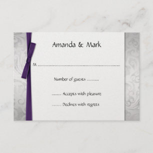 Lila UAWG für den Flachbandbow aus gestörtem Silbe RSVP Karte