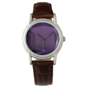 Lila Uhr, Amethyst Gemstone Armbanduhr