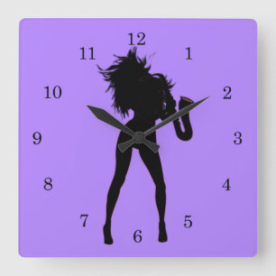 Lila Uhr Saxophone-Spielerin Benutzerdefinierte Fa