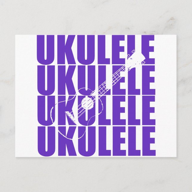 Lila Ukulele Postkarte (Vorderseite)