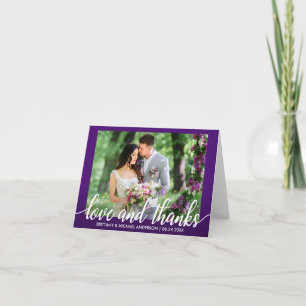Lila Ultra-Violet-Hochzeit-Liebe und Dank Dankeskarte