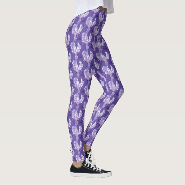 Lila ultra violettes Irismuster Leggings (Rechts)