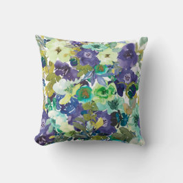 Lila und Aqua Floral Pillow Kissen