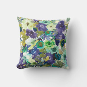 Lila und Aqua Floral Pillow Kissen