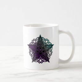 Lila und aqua-komplexes Pentagramm Kaffeetasse