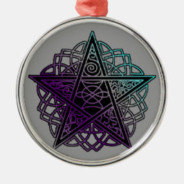 Lila und aqua-komplexes Pentagramm Ornament Aus Metall