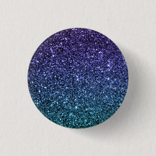 Lila und Aqua Ombre Imitat-Glitzer Button