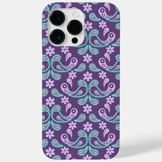 LILA- UND AQUA-PAISLEY-MUSTER Case-Mate iPhone HÜLLE (Rückseite)
