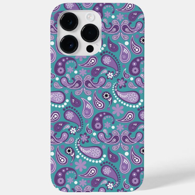 LILA- UND AQUA-PAISLEY-MUSTER Case-Mate iPhone HÜLLE (Rückseite)