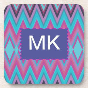 Lila und Aqua-Stämme Getränkeuntersetzer