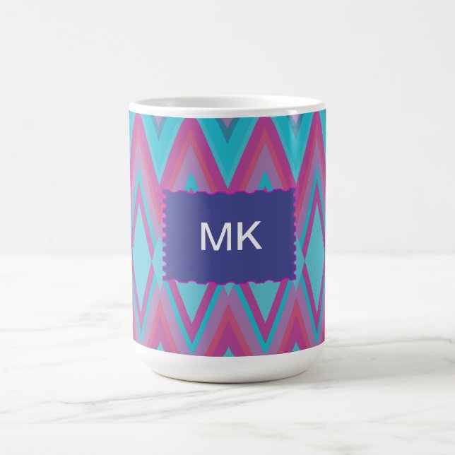 Lila und Aqua-Stämme Kaffeetasse (Mittel)