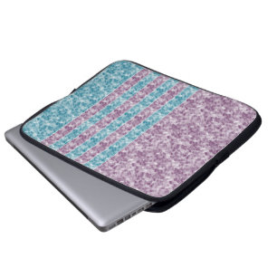 Lila und Aqua Stripe Splash Design Laptopschutzhülle