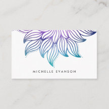 Lila und Aqua Watercolor Gradient Floral Mandala