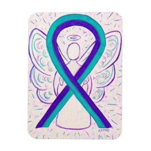 Lila und Aquamarine Angel-Magnete Magnet
