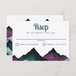 Lila und Aquamarine Hochzeit RSVP Karte