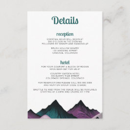 Lila und Aquamarine Hochzeiten Begleitkarte