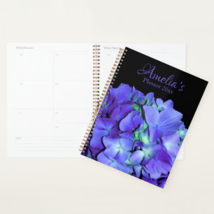 Lila und aquamarine Hydrangea, lila blaue Blumen Planer