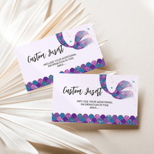 Lila und Aquamarine Mermaid Babydusche Begleitkarte