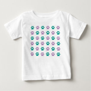 Lila und aquamarine Pappabdrücke Baby T-shirt