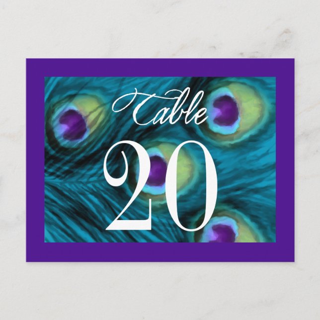 Lila und Aquamarine Pfauenfantasie Postkarte (Vorderseite)