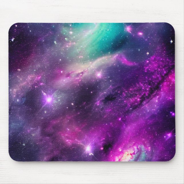 Lila und Aquamariner Nebel Mousepad (Vorne)