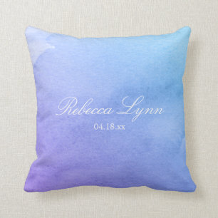Lila und aquamariner Watercolor-Schläger Mitzvah Kissen