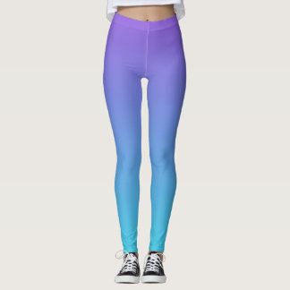 Lila und aquamarines blaues Ombre Leggings