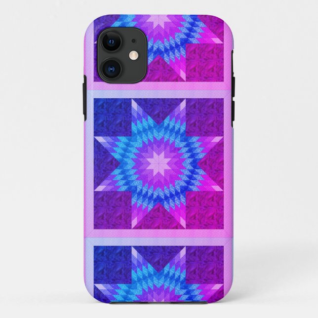 Lila und Aquamarines Einzelsterndesign Case-Mate iPhone Hülle (Rückseite)