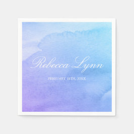 Lila und Aquamarines Wasserfarbenbad Mitzvah Serviette