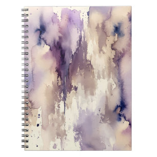 Lila und Beige Abstrakte Aquarellmalerei Notizblock